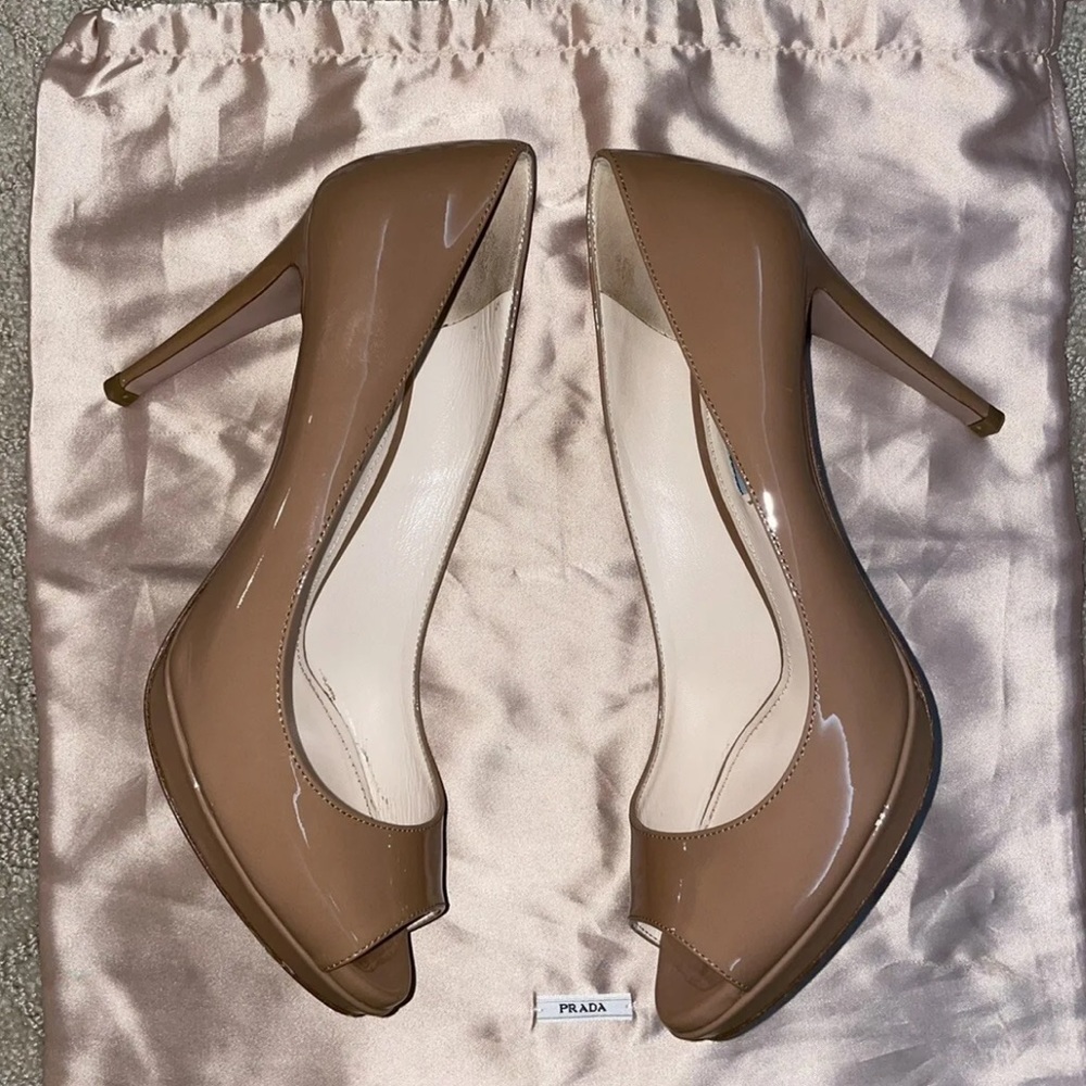 Prada Peep Toe Heels Shoes EU 38.5